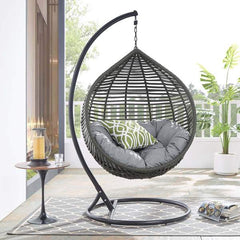 Nereza Single Seater Hanging Swing With Stand For Balcony , Garden Swing (Black)