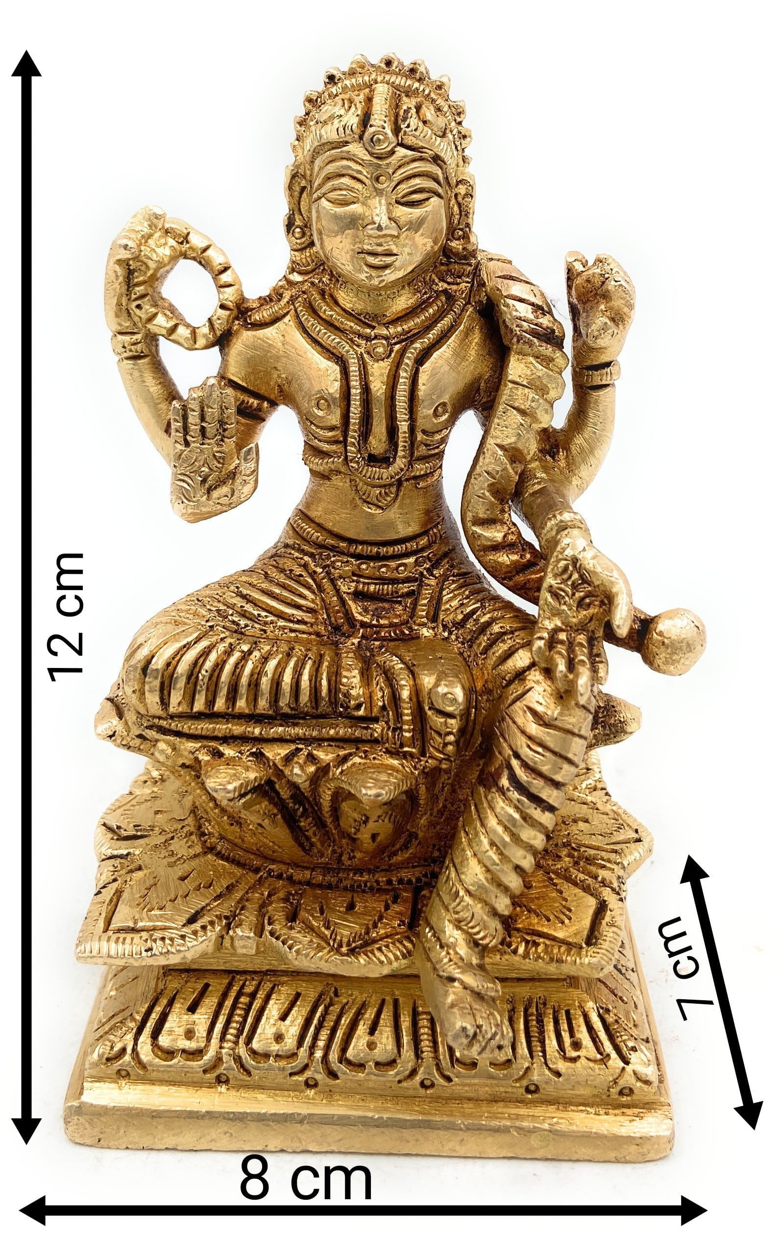 Brass Balambika Idol, Bala Tripurasundari Murti, Pital Bala Devi Statue, Bala Parameswari Vigraham,Gold, 5 Inch, 1 Piece
