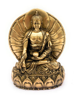 Premium Brass Buddha Idol | Lord Buddha Statue | Meditating Buddha Murti | Gautama Buddha Figurine | Spiritual Home Decor Showpiece,Gold, 6.5 Inch, 1 Piece