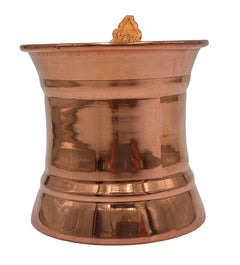Copper Panchpatra, Tamra Panchapatram, Thamira Panchapatra Aachmani Cup, Handcrafted Tamraloha Puja Vessel for Hindu Rituals & Pooja,Gold, 3 Inch, 1 Piece