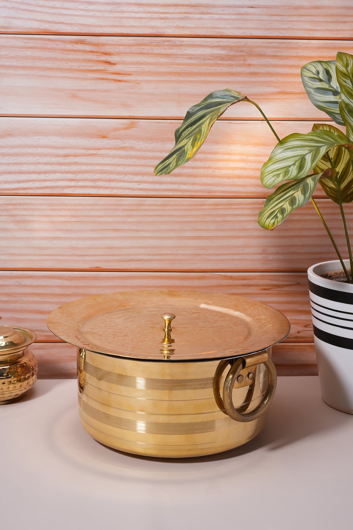 Set of 3 Brass Patilas / Milk Topias – ( 1L, 3L, 5L )