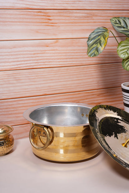 Set of 3 Brass Patilas / Milk Topias – ( 1L, 3L, 5L )