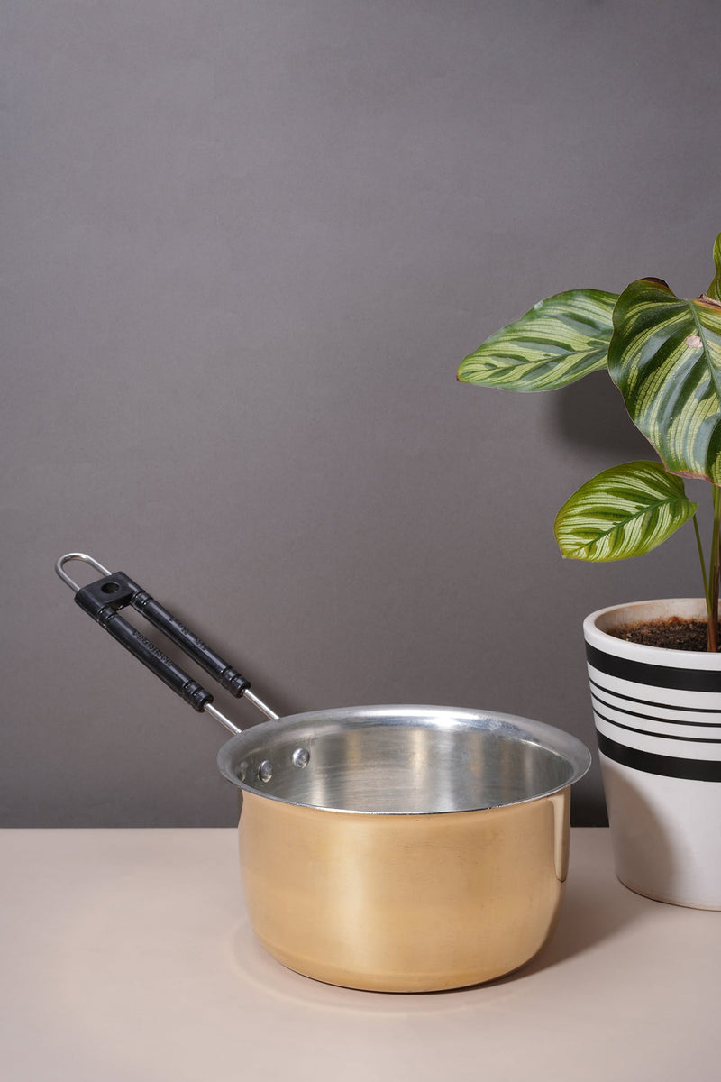 Set of 4 Brass Saucepans – 1L, 1.5L, 2L, 2.5L