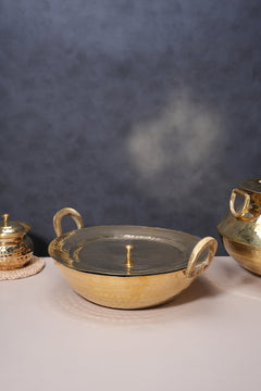 Brass Kadhai / Wok - Flat Bottom