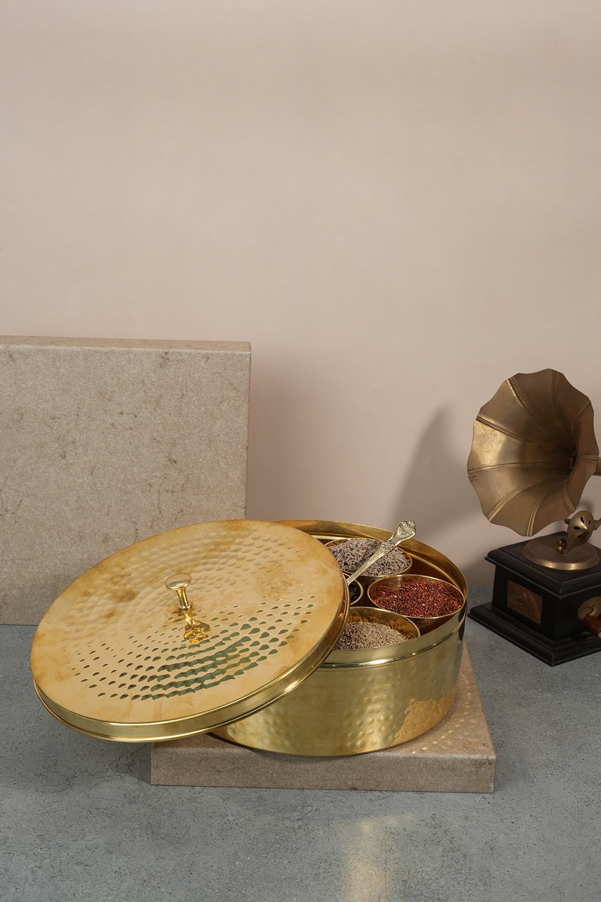 Brass Masala Daani / Spice Box