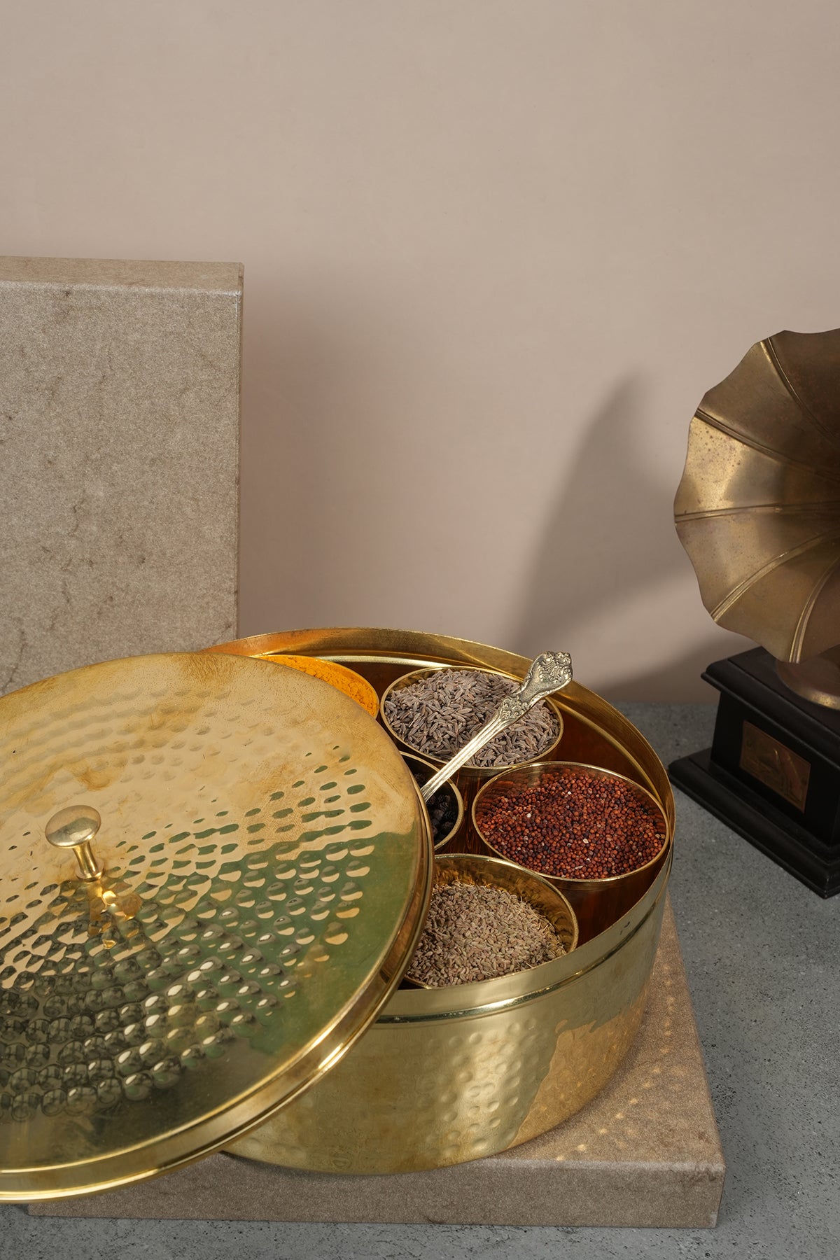 Brass Masala Daani / Spice Box
