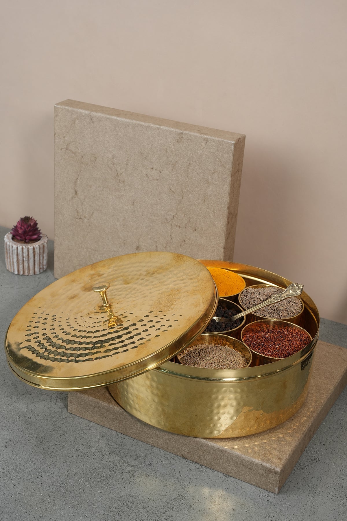 Brass Masala Daani / Spice Box