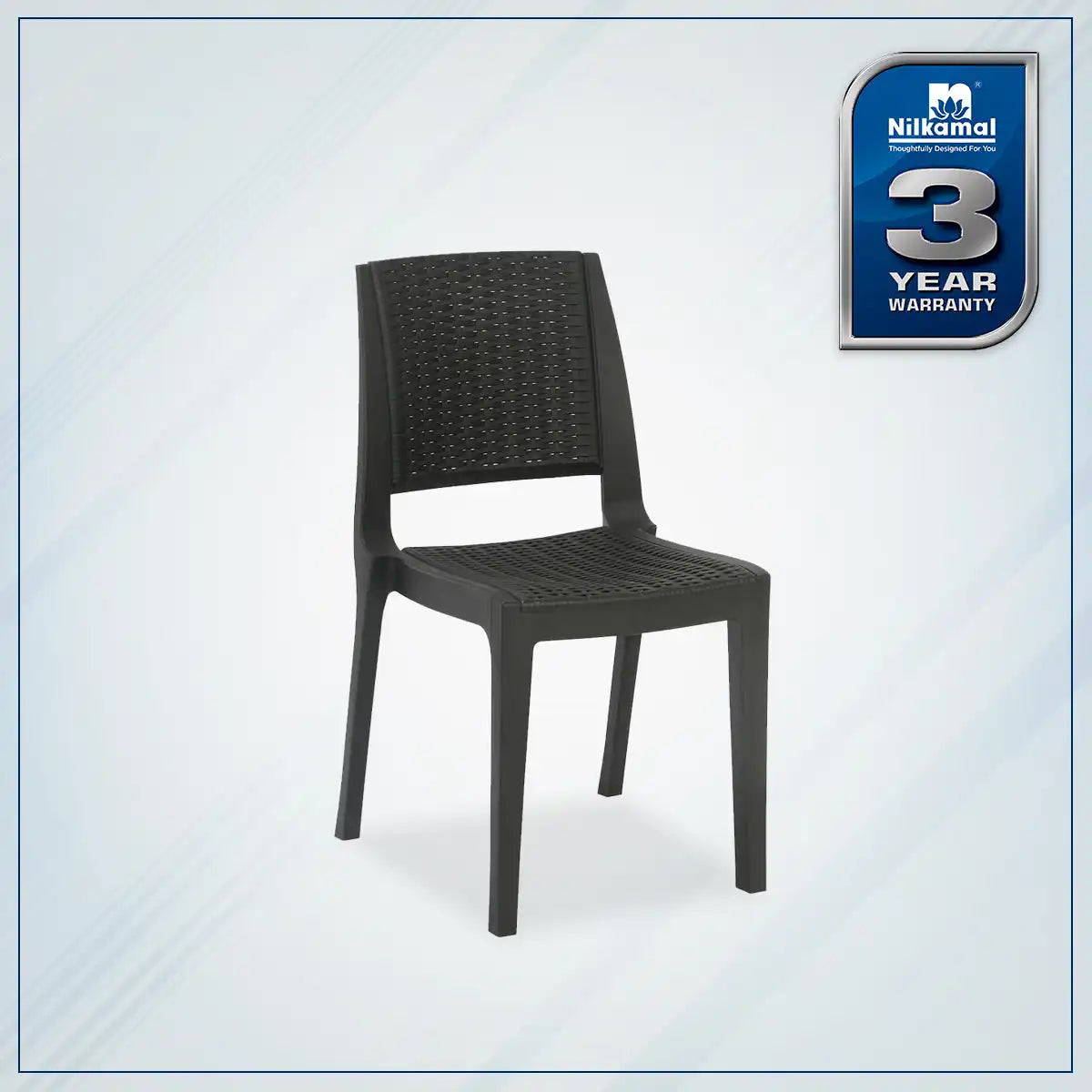 Nilkamal Enamora Plastic Armless Chair (Iron Black)
