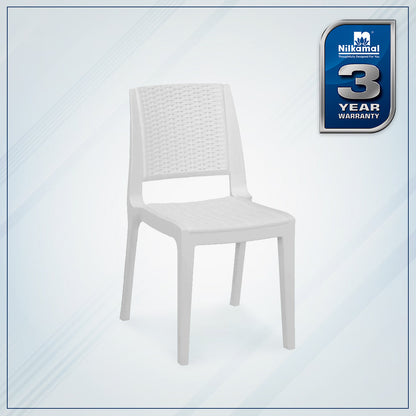 Nilkamal Enamora Plastic Armless Chair (Milky White)