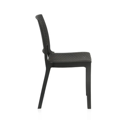 Nilkamal Enamora Plastic Armless Chair (Iron Black)