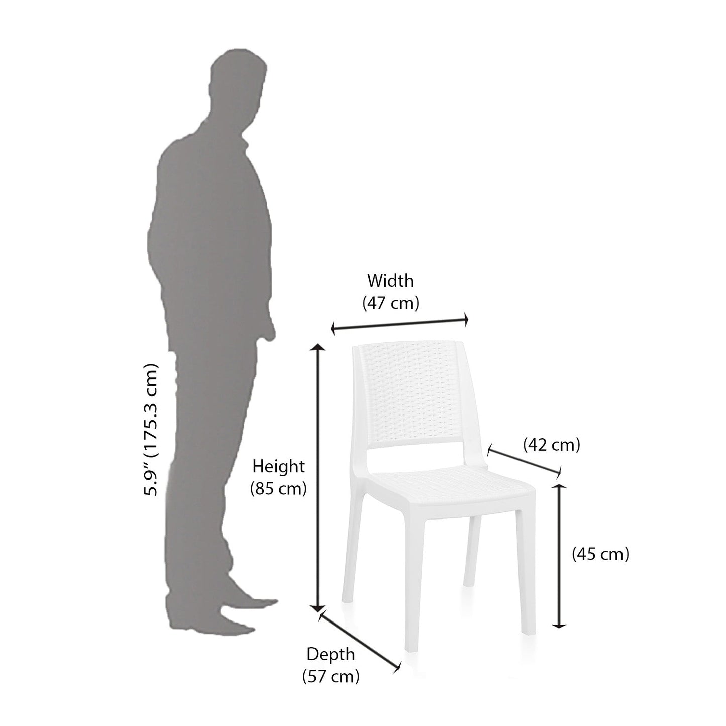 Nilkamal Enamora Plastic Armless Chair (Milky White)