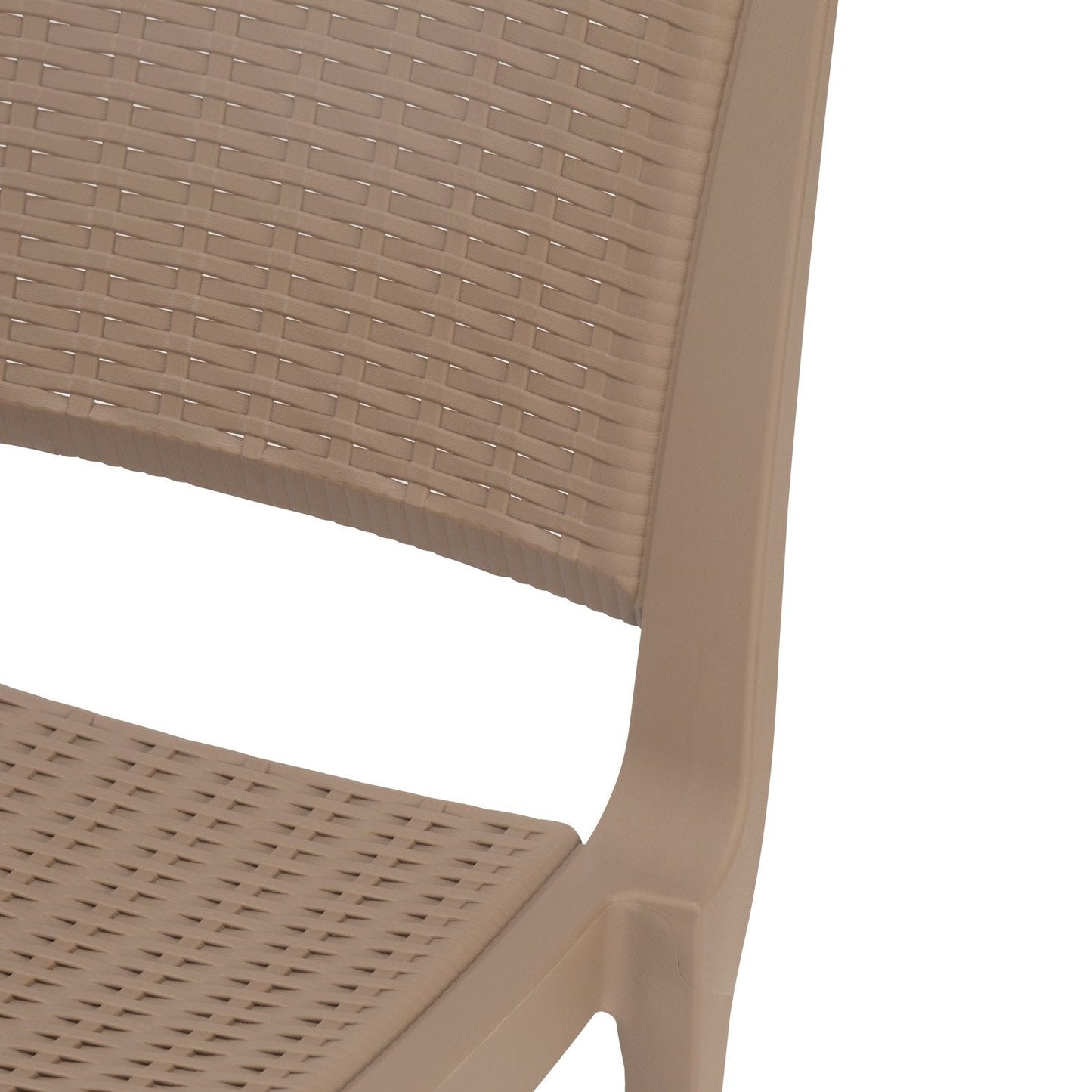 Nilkamal Enamora Premium Plastic Armless Chair (Rattan Dark Beige)