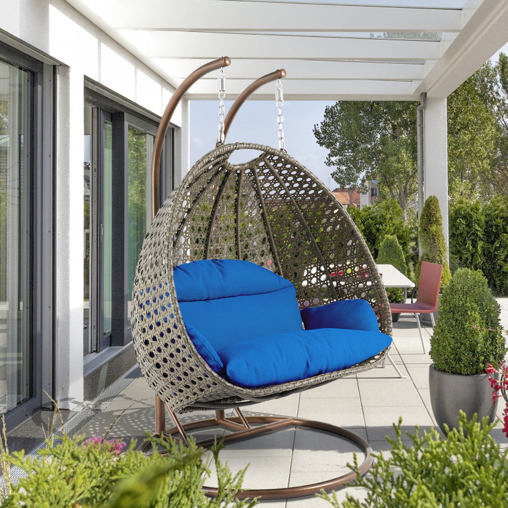 Marco Double Seater Hanging Swing With Stand For Balcony , Garden Swing (Dark Grey)