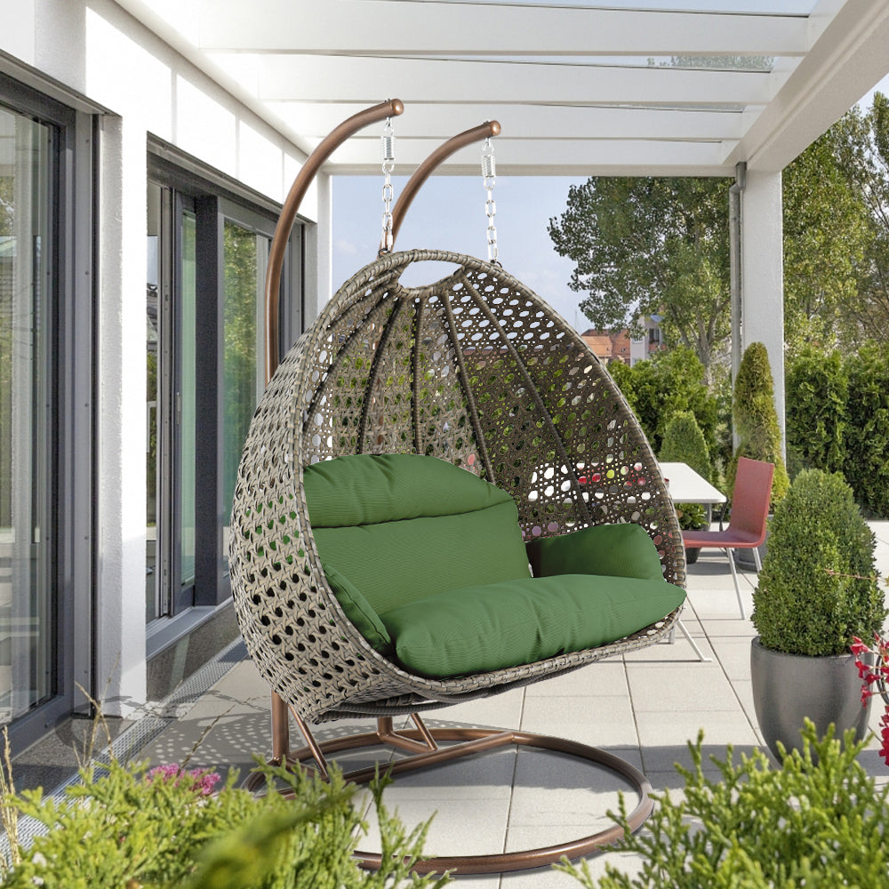 Marco Double Seater Hanging Swing With Stand For Balcony , Garden Swing (Dark Grey)