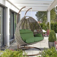 Marco Double Seater Hanging Swing With Stand For Balcony , Garden Swing (Dark Grey)