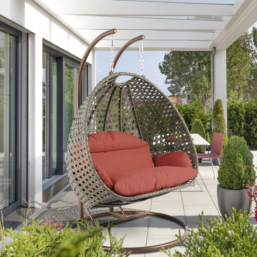 Marco Double Seater Hanging Swing With Stand For Balcony , Garden Swing (Dark Grey)