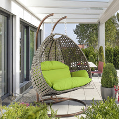 Marco Double Seater Hanging Swing With Stand For Balcony , Garden Swing (Dark Grey)