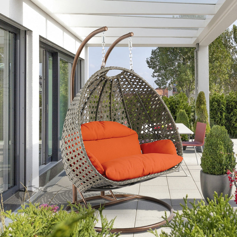 Marco Double Seater Hanging Swing With Stand For Balcony , Garden Swing (Dark Grey)