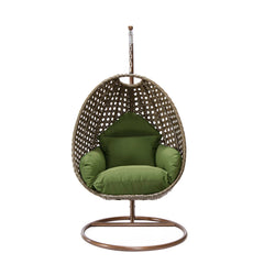Marcello Single Seater Hanging Swing With Stand For Balcony , Garden (Brown)