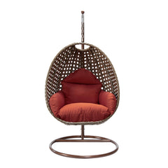 Marcello Single Seater Hanging Swing With Stand For Balcony , Garden (Brown)