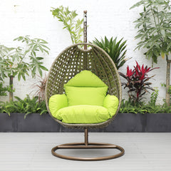 Marcello Single Seater Hanging Swing With Stand For Balcony , Garden (Brown)
