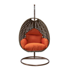 Marcello Single Seater Hanging Swing With Stand For Balcony , Garden (Brown)
