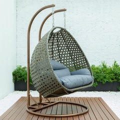 Marco Double Seater Hanging Swing With Stand For Balcony , Garden Swing (Dark Grey)