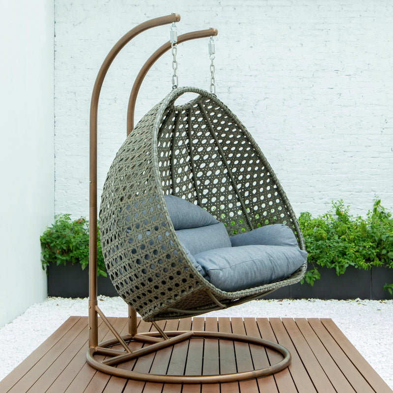 Marco Double Seater Hanging Swing With Stand For Balcony , Garden Swing (Dark Grey)
