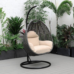 Doriano Single Seater Hanging Swing With Stand For Balcony , Garden (Drak Grey)