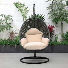 Doriano Single Seater Hanging Swing With Stand For Balcony , Garden (Drak Grey)