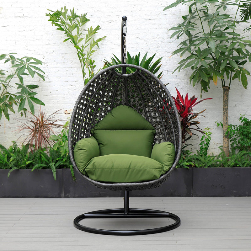 Doriano Single Seater Hanging Swing With Stand For Balcony , Garden (Drak Grey)