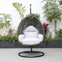 Doriano Single Seater Hanging Swing With Stand For Balcony , Garden (Drak Grey)
