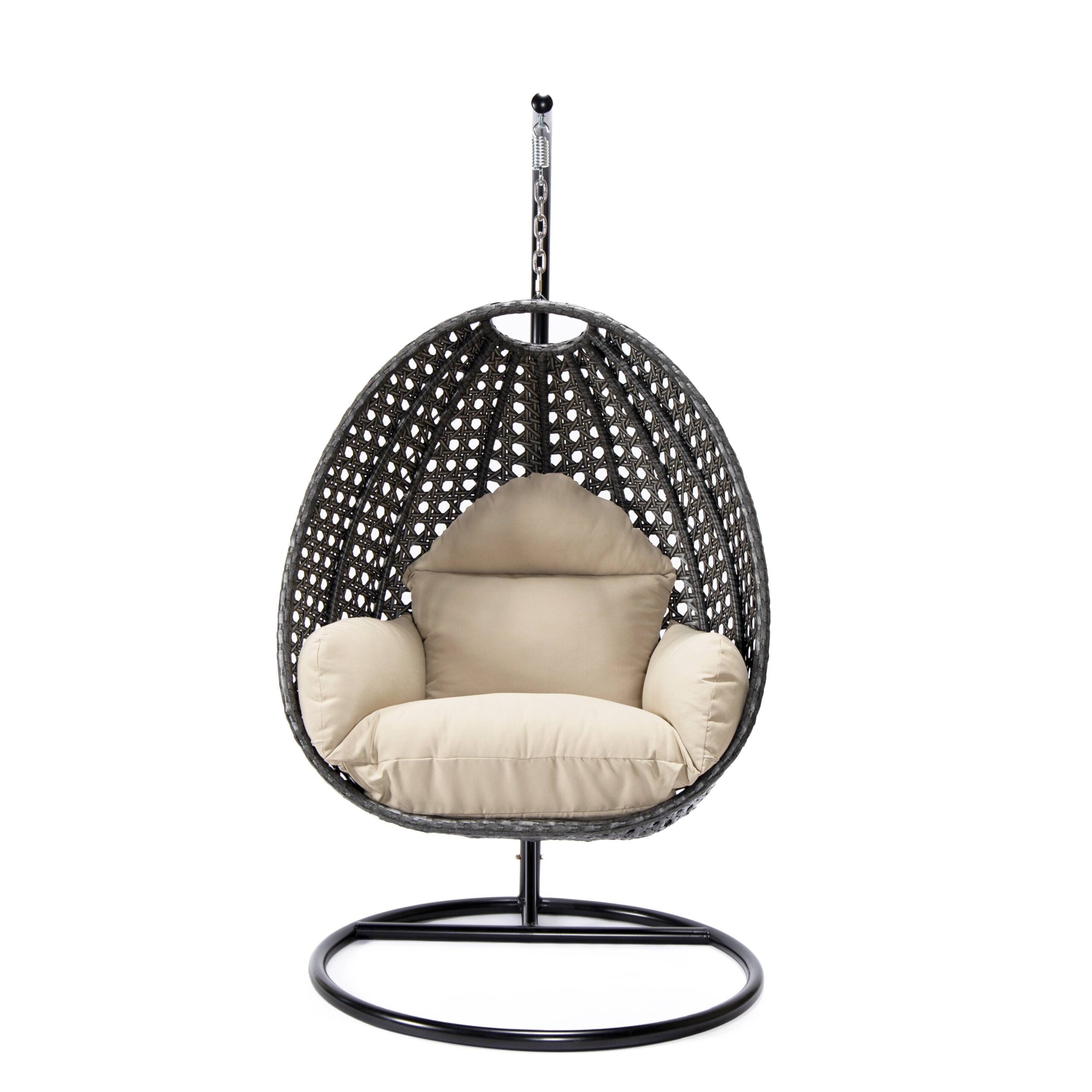 Doriano Single Seater Hanging Swing With Stand For Balcony , Garden (Drak Grey)