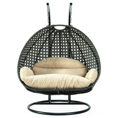 Paccio Double Seater Hanging Swing With Stand For Balcony , Garden Swing (Dark Grey)