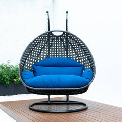 Paccio Double Seater Hanging Swing With Stand For Balcony , Garden Swing (Dark Grey)