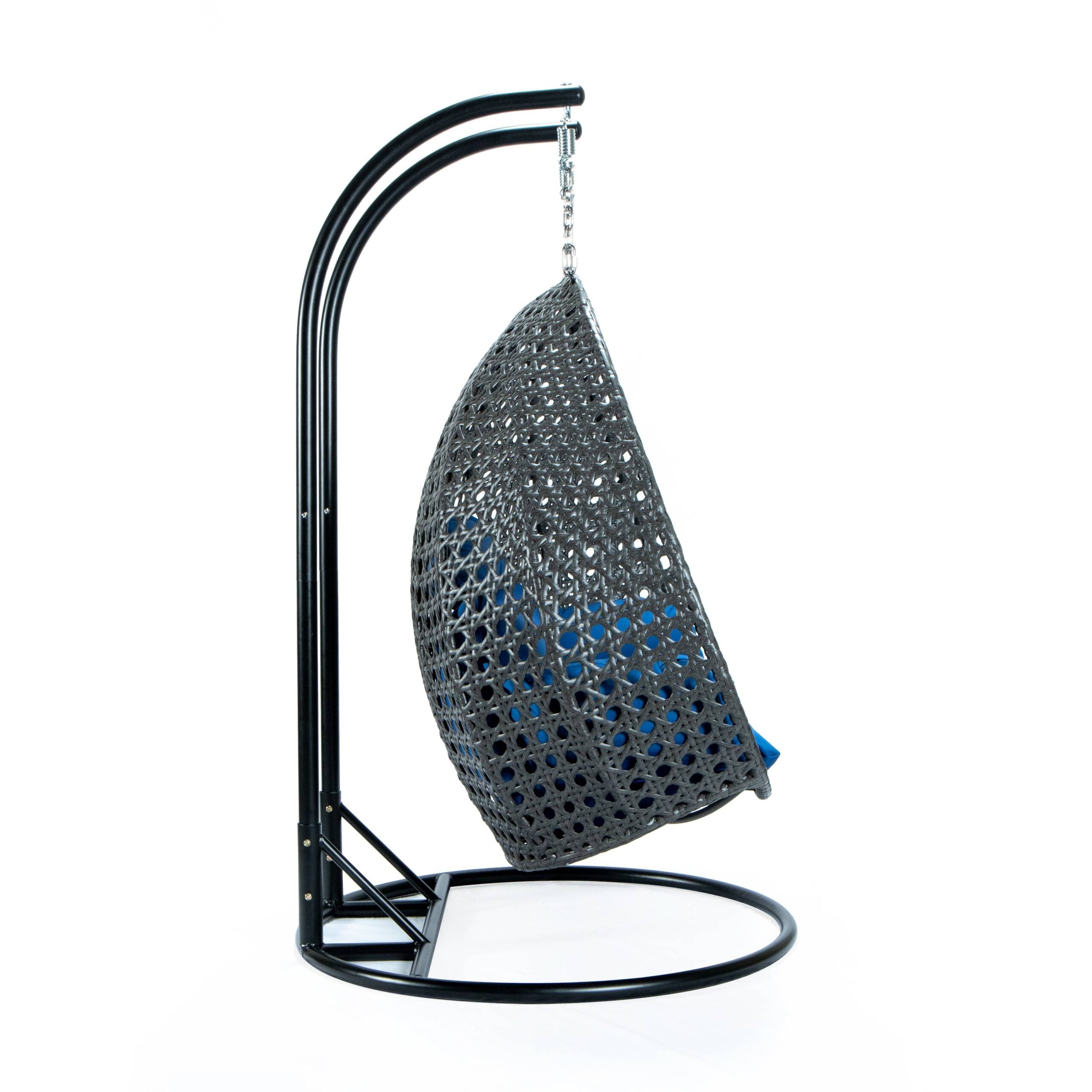 Paccio Double Seater Hanging Swing With Stand For Balcony , Garden Swing (Dark Grey)