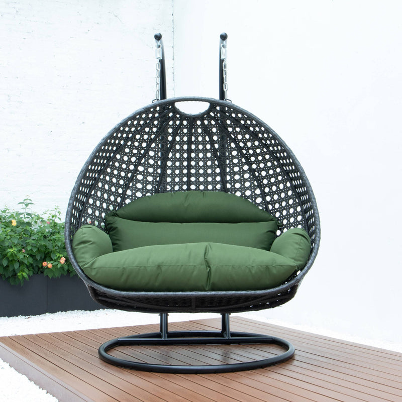 Paccio Double Seater Hanging Swing With Stand For Balcony , Garden Swing (Dark Grey)