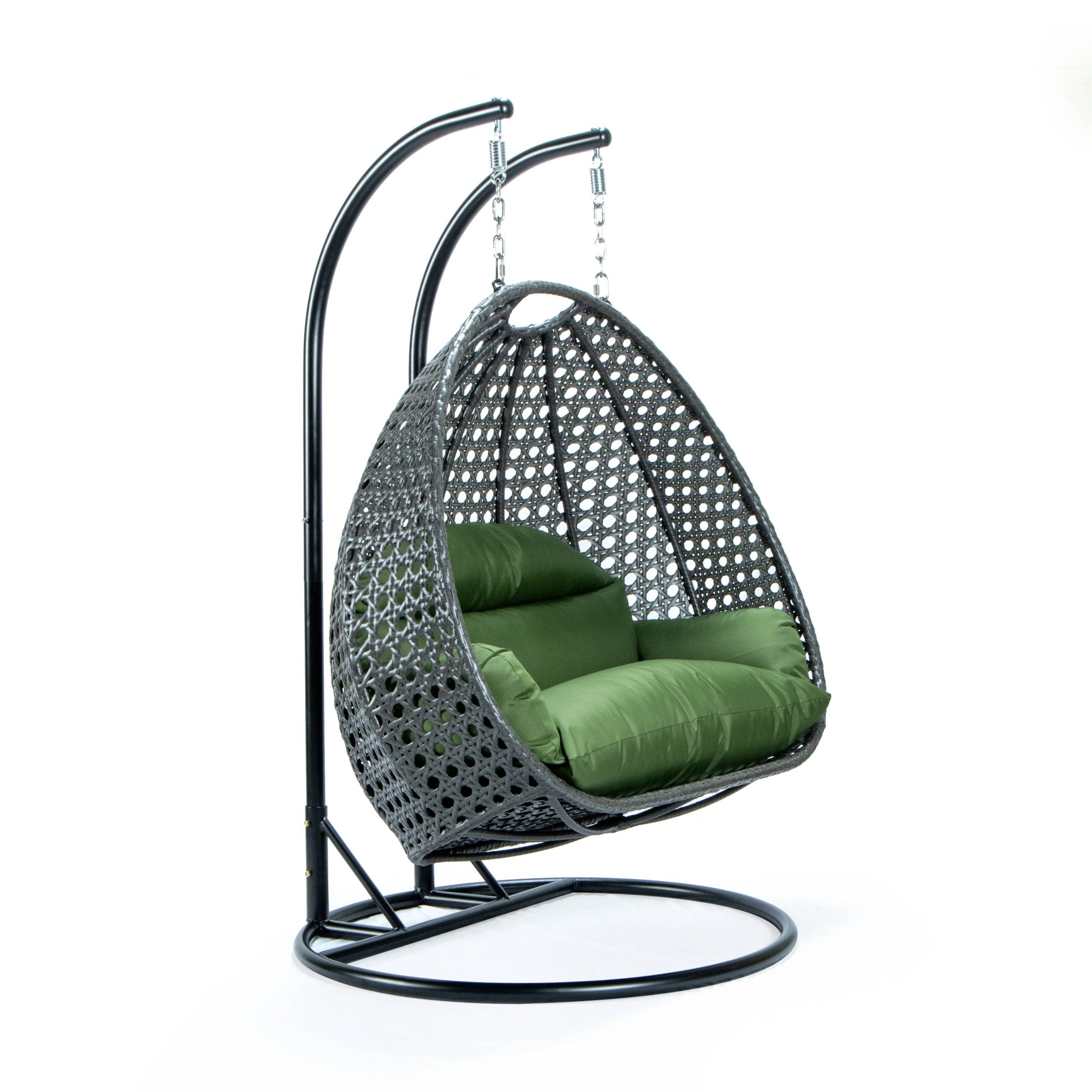 Paccio Double Seater Hanging Swing With Stand For Balcony , Garden Swing (Dark Grey)