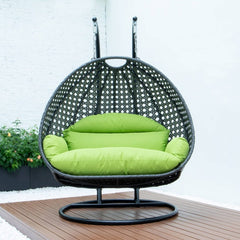 Paccio Double Seater Hanging Swing With Stand For Balcony , Garden Swing (Dark Grey)