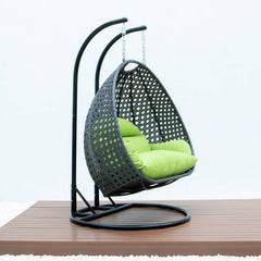 Paccio Double Seater Hanging Swing With Stand For Balcony , Garden Swing (Dark Grey)