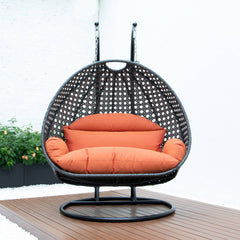 Paccio Double Seater Hanging Swing With Stand For Balcony , Garden Swing (Dark Grey)