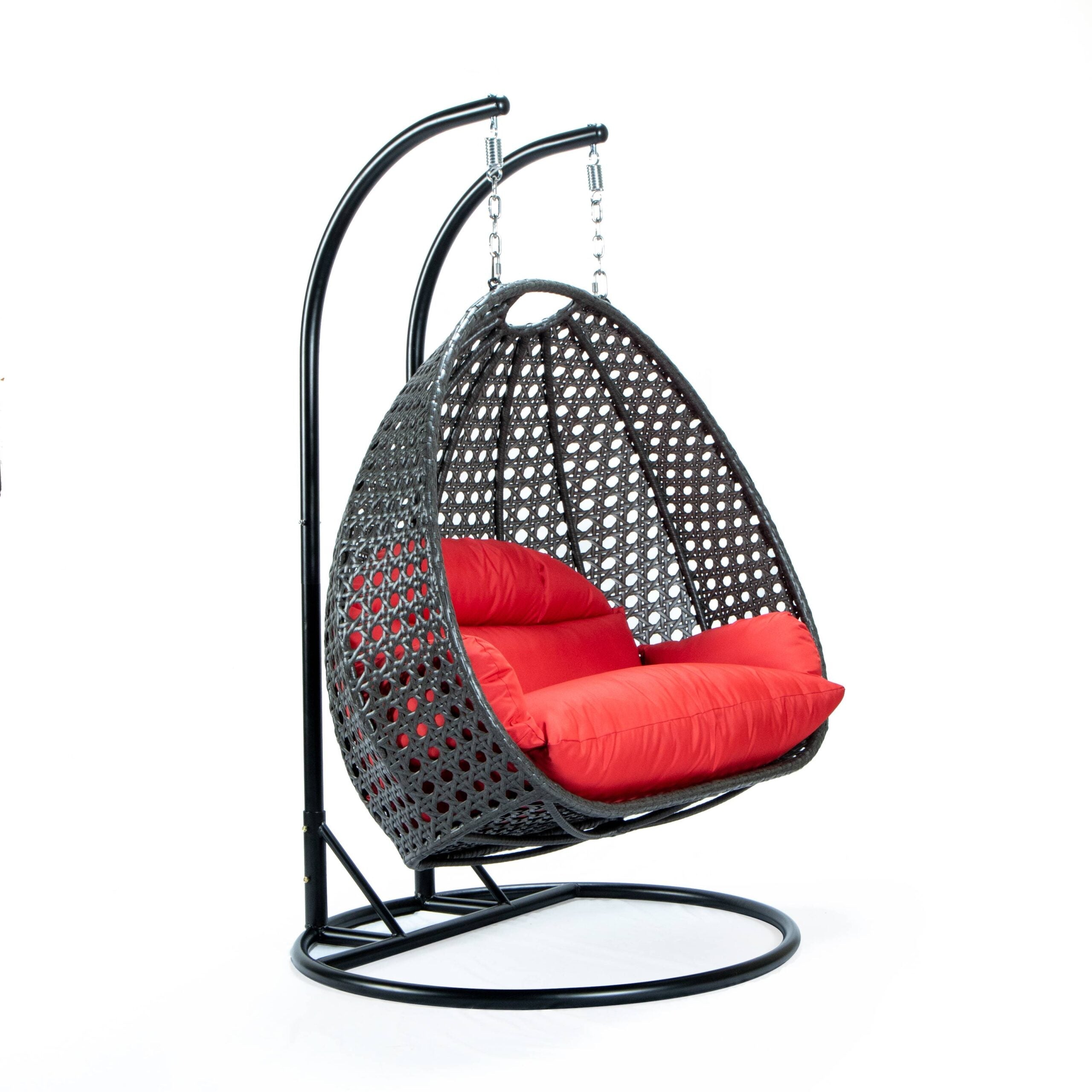Paccio Double Seater Hanging Swing With Stand For Balcony , Garden Swing (Dark Grey)
