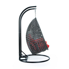 Paccio Double Seater Hanging Swing With Stand For Balcony , Garden Swing (Dark Grey)