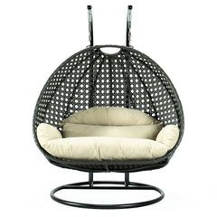 Paccio Double Seater Hanging Swing With Stand For Balcony , Garden Swing (Dark Grey)