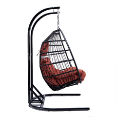 Tonia Double Seater Hanging Swing With Stand For Balcony , Garden Swing (Black) Braided and Rope