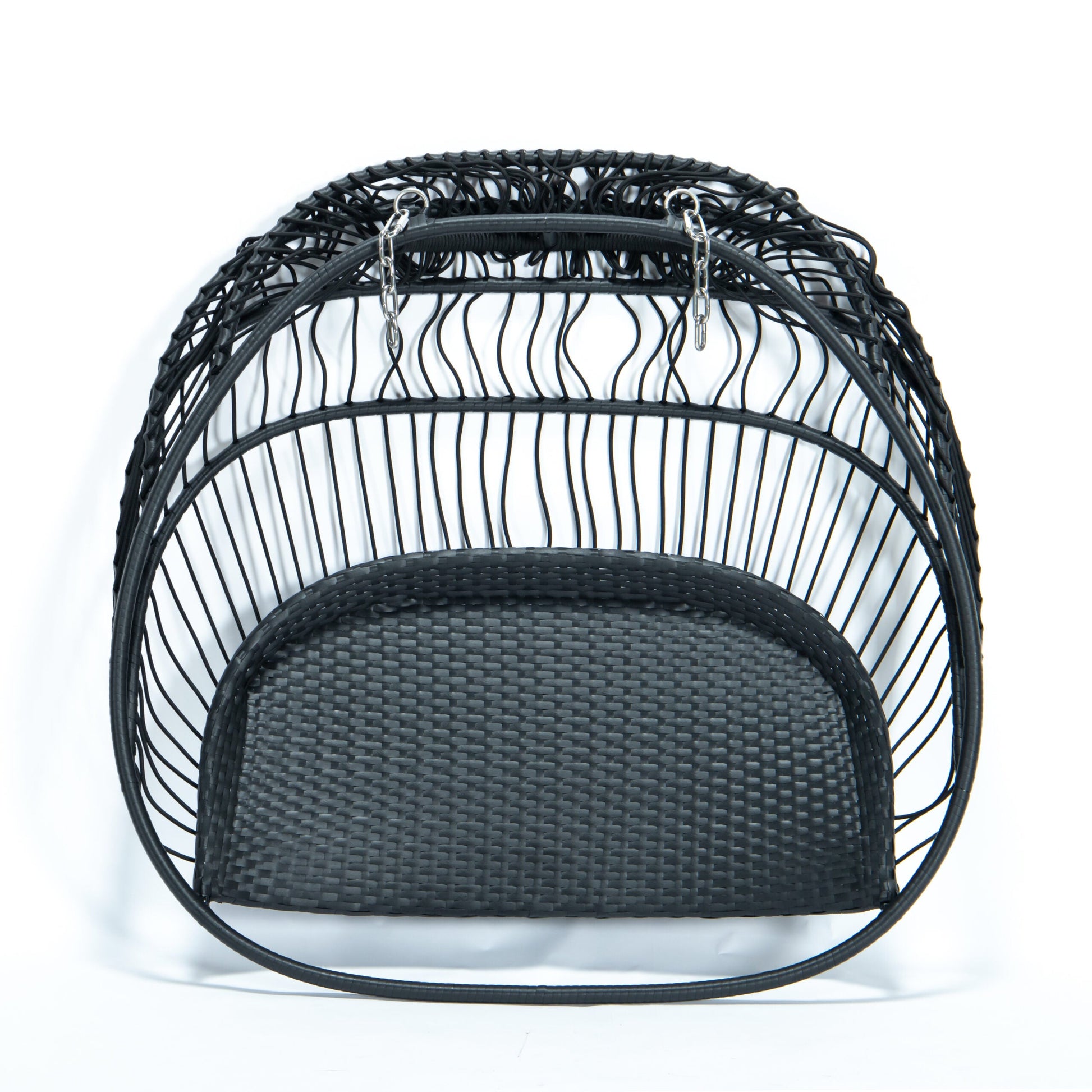 Tonia Double Seater Hanging Swing With Stand For Balcony , Garden Swing (Black) Braided and Rope