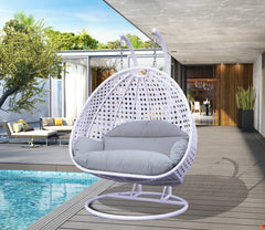 Strinati Double Seater Hanging Swing With Stand For Balcony , Garden Swing (White)