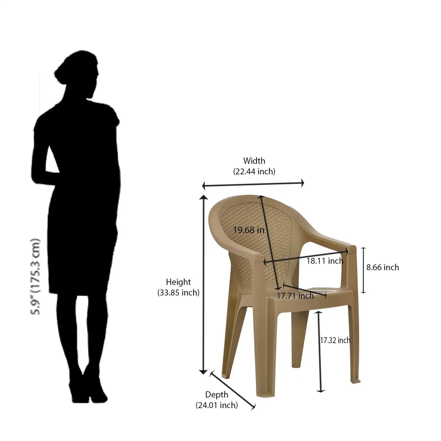 Nilkamal Exotica Plastic Arm Chair
