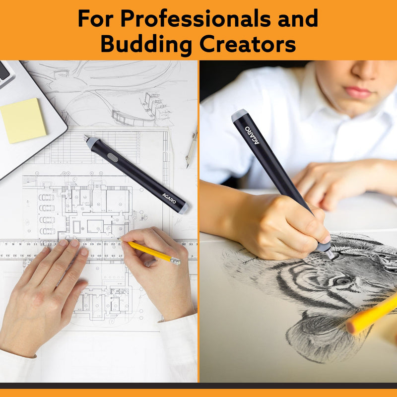 AGARO Electric Eraser ER2498, 2.3mm & 5mm Eraser, Automatic Correction & Highlighting, for Sketching, Drawing, Portrait 