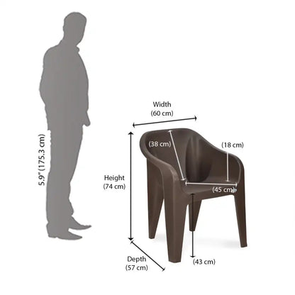 Nilkamal Eeezy Go Plastic Armchair (Season Rust Brown)